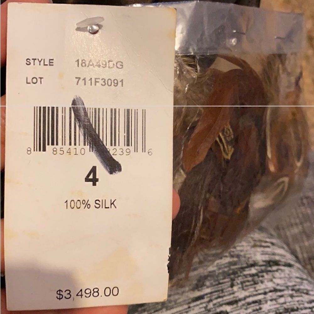 Ralph Lauren Vintage Brown Ruched Silk Taffeta Pheasant Feather Cocktail Dress - Picture 16 of 16